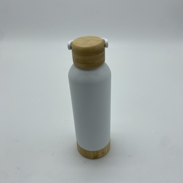 Vacuum water bottle with Bamboo lid