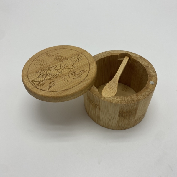 Bamboo Bath Salt Tank /Pepper Spice Cellar