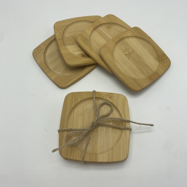 TF-CC04  Natural Bamboo Wooden  Coasters