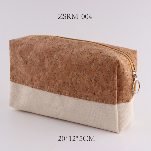 Cotton Canvas Organizer Bag Original Color Travel Toiletry Storage Set Environmental Cork Cosmetic Bag