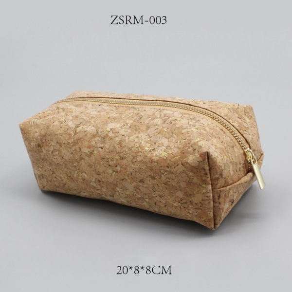 Cotton Canvas Organizer Bag Original Color Travel Toiletry Storage Set Environmental Cork Cosmetic Bag