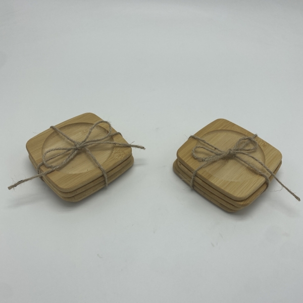 TF-CC04  Natural Bamboo Wooden  Coasters