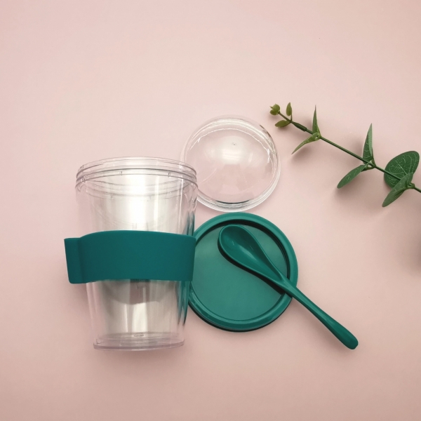 On the Go Storage Cup Double layer Yogurt cup with Spoon 