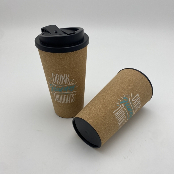 Heat Insulated double wall Corks coffee cup 450ml takeaway cup