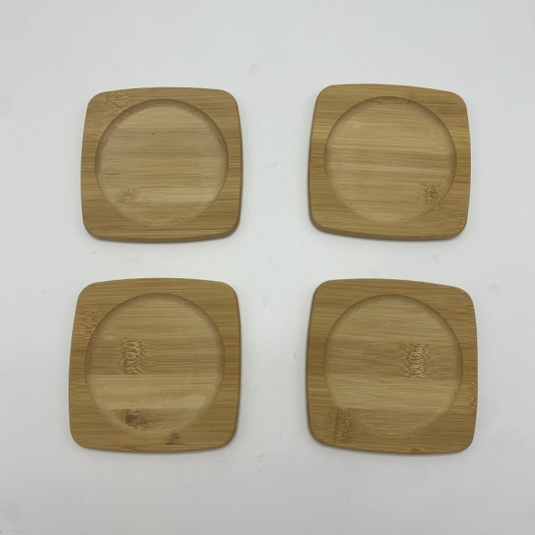 TF-CC04  Natural Bamboo Wooden  Coasters