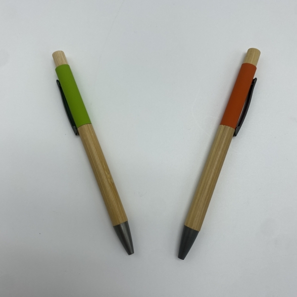 Cheap laser logo pen eco-friendly bamboo metal ballpoint pen