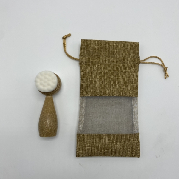 Eco-friendly Coconut Fibre Handle Face Cleaning Brush Double-sided Super Soft Coir Facial Cleansing Brush