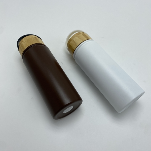 Stainless Steel Double wall Termos With Bamboo lid