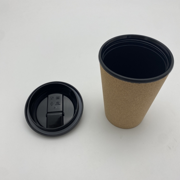 High Quality 350ML single wall cold coffee cup with Recycled Corks surface