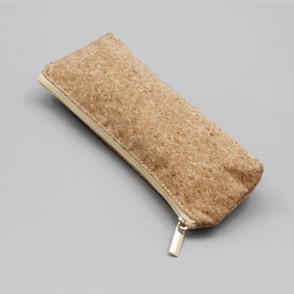 ECO-Friendly Cork Pencil Case with High-Quality Zipper for Students 