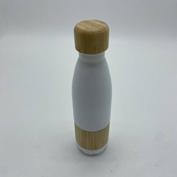 Vacuum water bottle with Bamboo lid