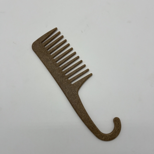 8263 Coconut Plant Fiber  Frosted Curved Rattail Comb