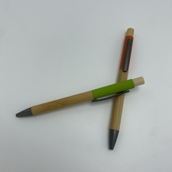 Cheap laser logo pen eco-friendly bamboo metal ballpoint pen