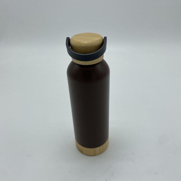 Vacuum water bottle with Bamboo lid