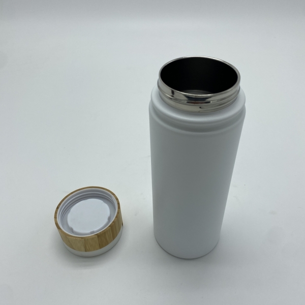 Stainless Steel Double wall Termos With Bamboo lid