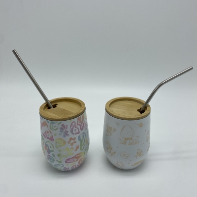 Shot glass with straw double wall 304 stainless steel portable insulation cup