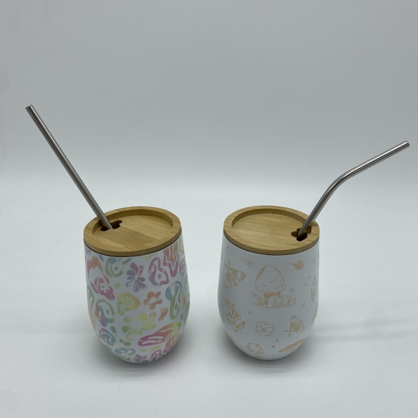 Shot glass with straw double wall 304 stainless steel portable insulation cup