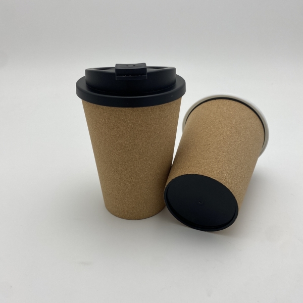 High Quality 350ML single wall cold coffee cup with Recycled Corks surface