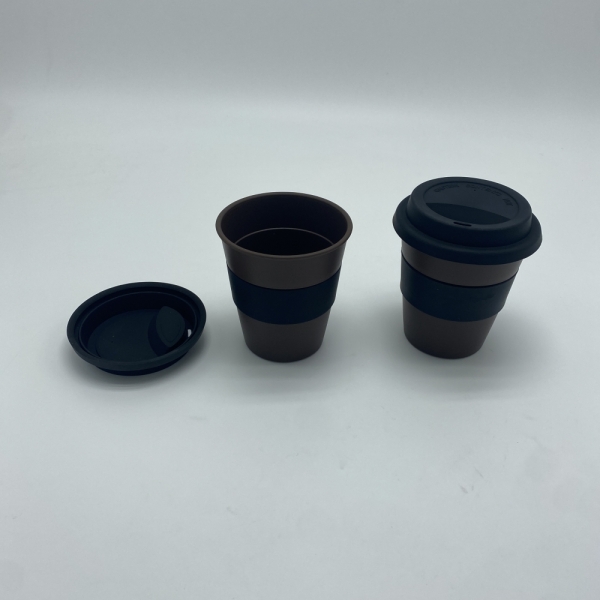Custom Logo 350ml Coffee Grounds Coffee Mug with Silicone Sleeve 